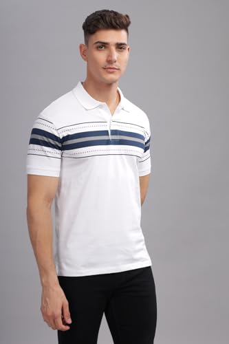 ADRO Regular Fit Polo T-Shirt for Men| Printed Polo T-Shirt | Cotton Polo T Shirt Also in Plus Size|Pnop24-L1-Whnbgr