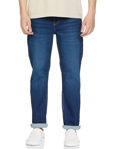 INKD Mens Contrast Stitch Stretchable Regular Fit Jeans