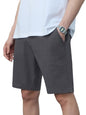 The Souled Store Chino Shorts: Storm Grey Men and Boys Buttoned Solid Regular Fit Knee Length Cotton Blend Chino Shorts