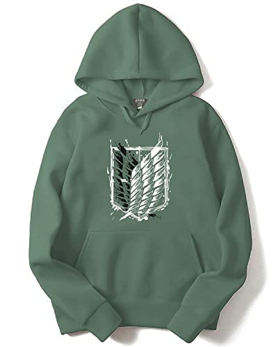 ADRO Men's Cotton Neck Hooded Sweatshirt (H22-M-WINN-PT_Pista_XL)