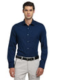 Turtle Men 100% Cotton Slim Fit Indigo Blue Dobby Print Formal Shirt