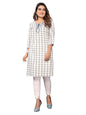 rangita White Rayon Knee Length Printed Straight Kurti | Kurta for Women