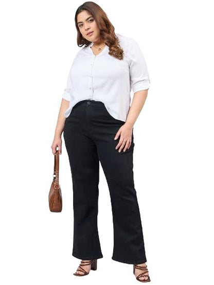 Style Quotient Women White Classic Smart V-Neck Plus Size Shirt