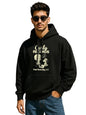 Veirdo Mens Polycotton Oversized Fit Hoodie Full Sleeve Front Chest Graphic Printed Drop Shoulder Hoodie For