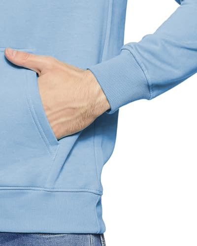 ADRO Men's Printed Hoodie, Sky Blue, Size 16.5, Model H24-NYC-SK, Cotton Blend