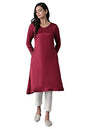 W for Woman Women V-Neck Kurta Solid 42 L Full SLV