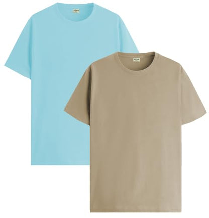 ADRO T Shirts Pack of 2 Mens Tshirts Cotton T Shirts for Men Tshirt T-Shirts Combo T Shirts Tshirts for Men Plain Solid Tshirts