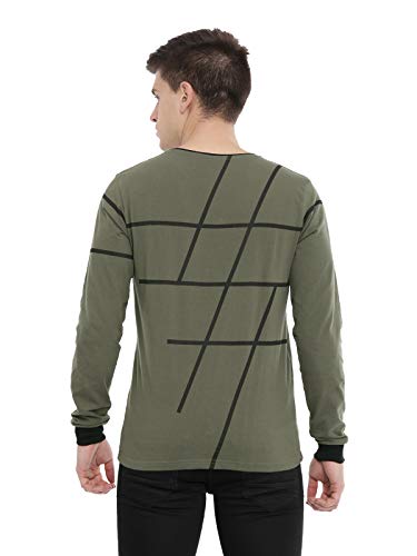 ADRO Men's Full Sleeve Printed Cotton T-Shirts (FS-A-AOP05-OL_Olive)