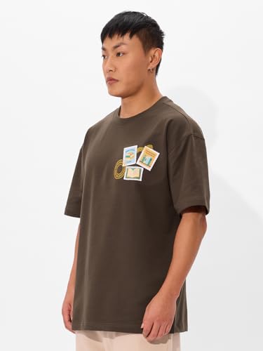 The Souled Store Book Lover Oversized T-Shirt For Men Boys Cotton Casual Half Sleeves Baggy Loose Fit Drop Shoulder Round Neck B
