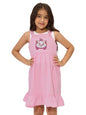 The Souled Store Official Disney: Cattitude Girls Square Neck Sleeveless Pink Embroidered Knee Length Cotton Dresses