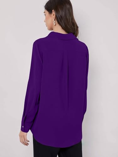 Greciilooks WomenS Regular Fit Western Shirt (Gl-W1894_Dark Purple