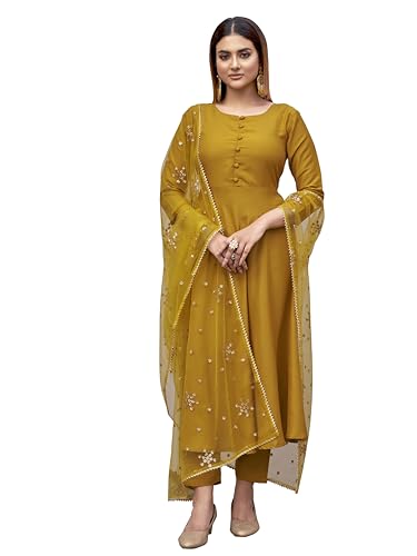 Womanista Women Silk Solid Kurta Set