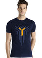 ADRO Graphic Printed Design Mens Cotton T-Shirts (R21-M-LNL-NB_Navy_S)