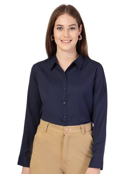 Style Quotient Women Navy Formal Shirt