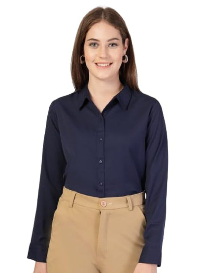 Style Quotient Women Navy Formal Shirt
