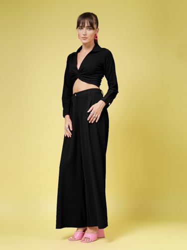 Oomph! WomenS Stretchable Lycra Top And Trouser Pant Set |Two Piece Co-Ord Set | Wester Wear Regular Fit | Stylish Multipurpose