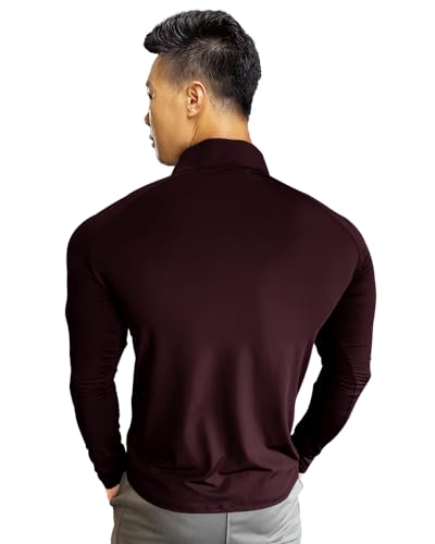 EYEBOGLER Men High Neck ColourBlocked Full Sleeve Regualr Fit T-Shirt