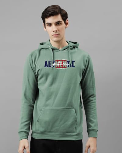 ADRO Men's Printed Hoodie | Cotton, Pista, Size 16.5 | Model H24-SPT-PT