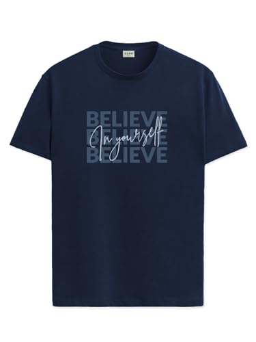 ADRO Tshirt for Men | Printed T Shirt for Men | 100% Cotton T-Shirt |Printed T Shirt | T-Shirts | RN24-INV-NB-XL Navy Blue