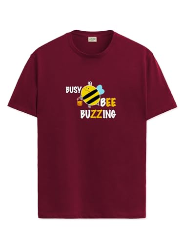 ADRO T Shirts for Boys & Girls || Busy Bee Printed T-Shirt || Ages 3-14 || 100% Cotton Round Neck Tshirt for Boys & Girls||KRN-B