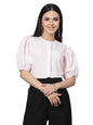 Style Quotient Women Solid Pink Polycotton Regular Formal Shirt