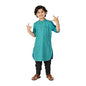 Fabindia Boy'S Viscose Silk Printed Regular Kurta_Turquoise_3-4 Year