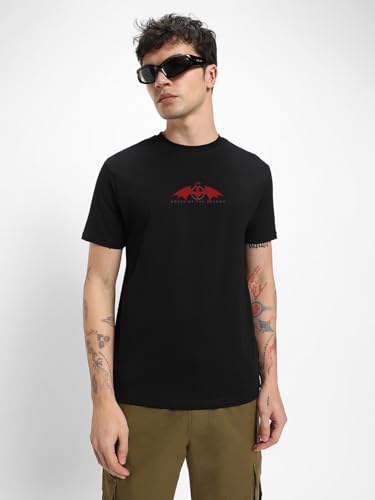 Bewakoof MenS Printed 100% Cotton T-Shirt - Regular Fit, Round Neck, Half Sleeves
