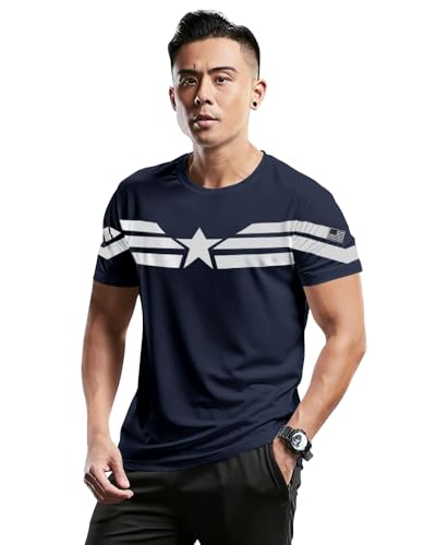Eyebogler MenS Round Neck Printed Regular Fit Half Sleeve T-Shirt Navy Blue