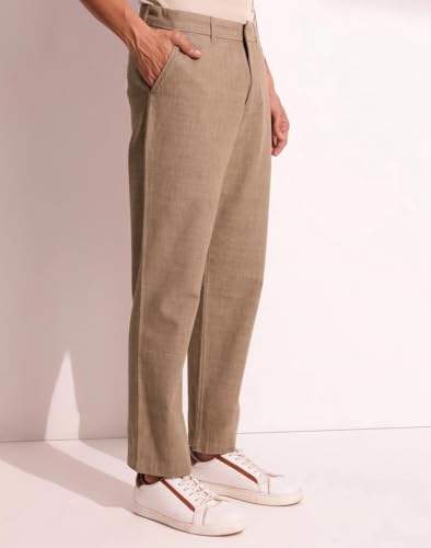 Fabindia MenS Straight Trousers (1039589Khaki_Khaki