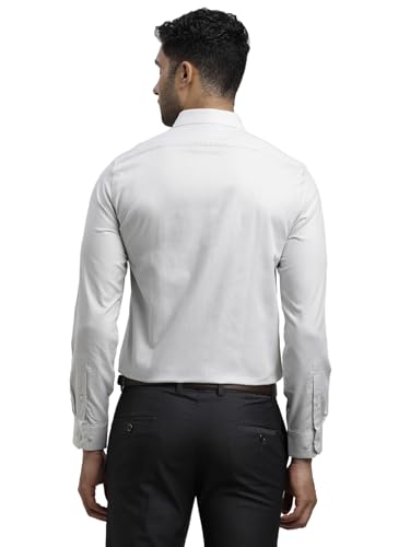 Turtle Men 100% Cotton Slim Fit Full Sleeve Grey Formal Shirt