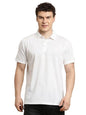 Turtle Men Slim Fit White Solid Knitted Polo T-Shirt