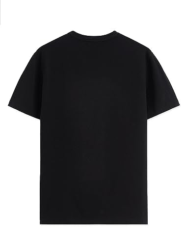 ADRO Graphic Printed T-Shirt for Men - 100% Cotton, Regular Fit, Soft Breathable Fabric. (RN23-M-98-BL_Black)