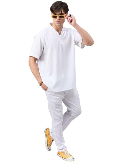 Style Quotient Men White Co-Ord Set