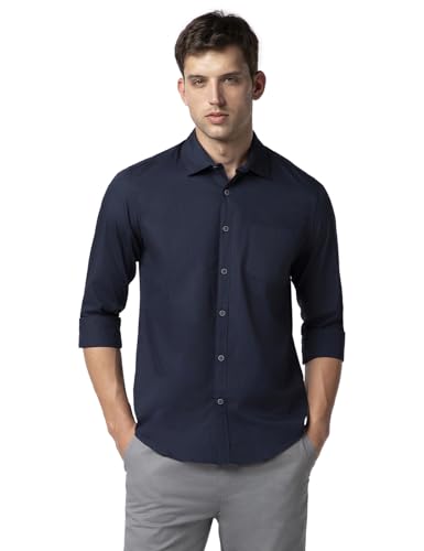 FYLTR Mens Solid 100% Cotton Casual Full Sleeves Shirt with Pocket