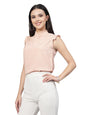 Style Quotient Women Solid Nude Polycrepe Smart Casual Top