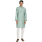 Fabindia Men Silk Long Kurta Slim Fit Green_M