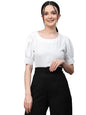 Style Quotient Women White Solid Polyester Regular Smart Casual Tops