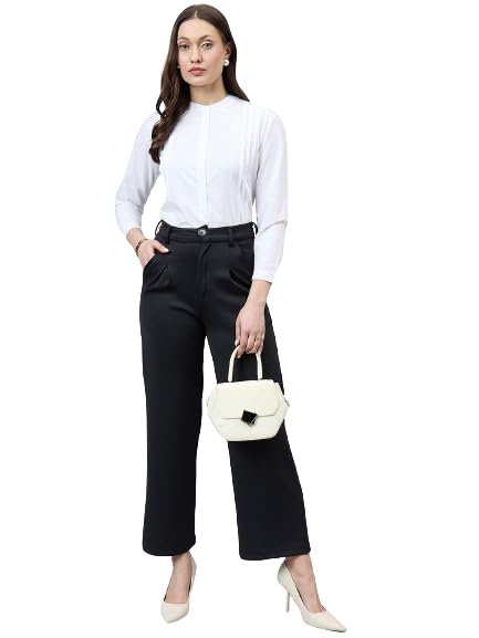 Style Quotient Women Solid White Polycotton Regular Shirt