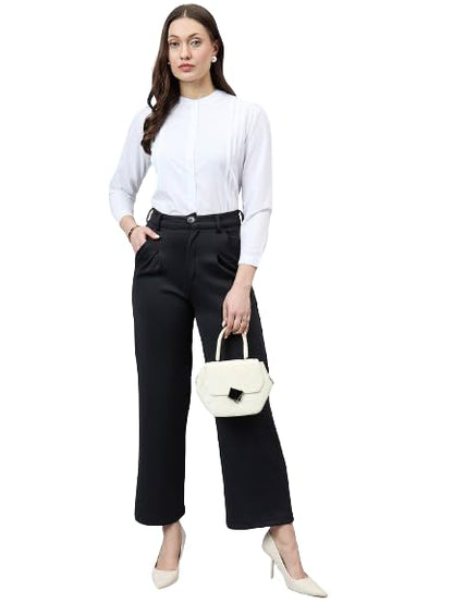 Style Quotient Women Solid White Polycotton Regular Shirt