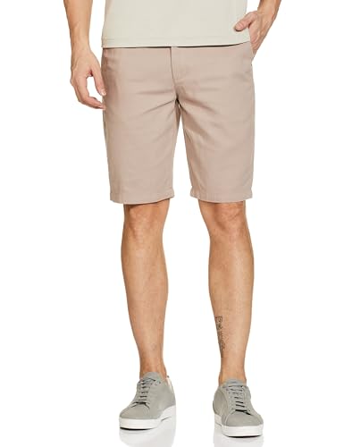 The Indian Garage Co Men Slim Fit Solid Mid-Rise Chino Shorts Rose