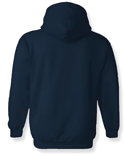 ADRO Men's Cotton Neck Hooded Sweatshirt (H-A-PLN-NB_Navy_2XL)