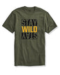 ADRO Men's Stay Wild Typography Printed Cotton T-Shirt (RNR-M-Wild-OL_Olive_XL)
