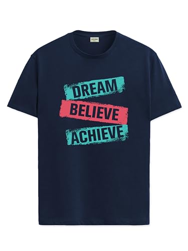 ADRO Tshirt for Men | Printed T Shirt for Men | 100% Cotton T-Shirt |Printed T Shirt | T-Shirts | RN24-DBA-NB-S Navy Blue