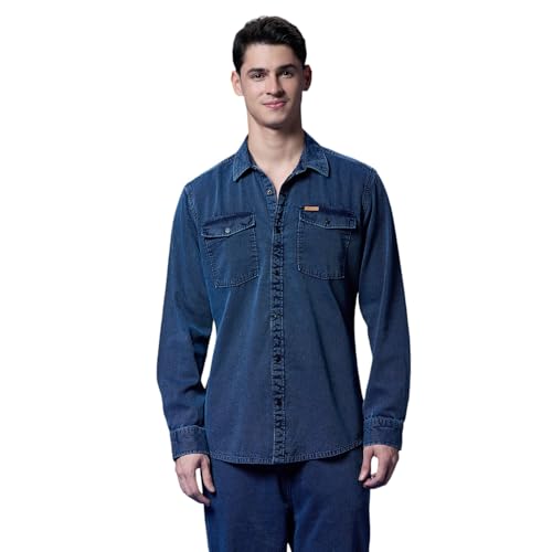 Pepe Jeans MenS Regular Fit Shirt (Pm3091270_Indigo Blue