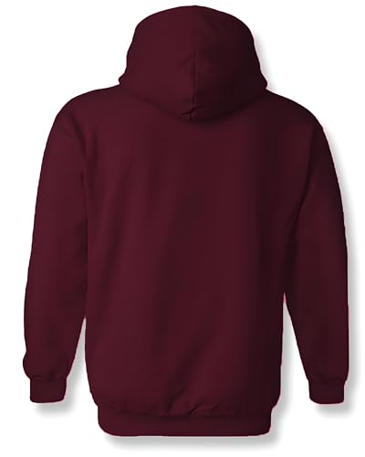 ADRO Mens Premium Cotton Fleece 340 GSM Printed Hoodies (H23-M-TRU-MR_Maroon)
