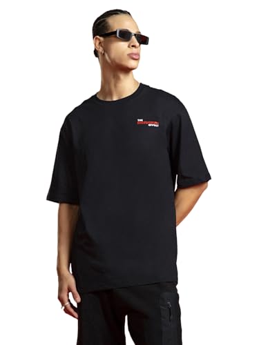 Bewakoof Mens The Shinigami Effect Graphic Print Black Round Neck Half Sleeve Loose Fit T-Shirt