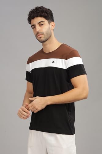 ADRO Tshirt for MenMulti Color T-Shirt for MenCotton T-ShirtMens TshirtRN8-24-BRWHBL
