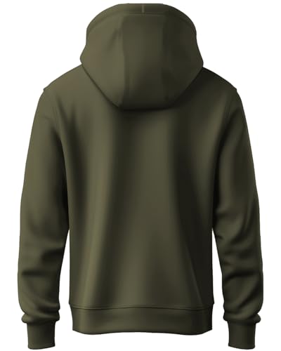 ADRO Men's Printed Hoodie, Size 16.5, Black, Model H24-PLN-BL, Comfortable Everyday Wear