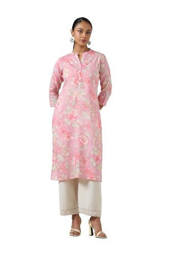 Soch WomenS Cotton Botanical Regular Kurta (Cws5Ku61081_Pink