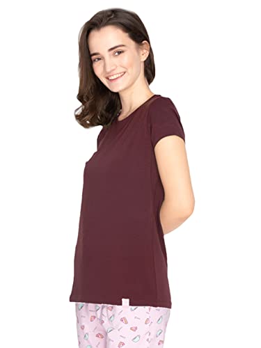 Lyra Women Solid Round Neck Tshirt